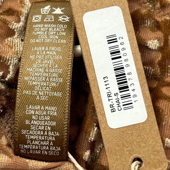 SKIMS Velvet Burnout Triangle Bralette Chai Womens Small‎ - Picture 8 of 9